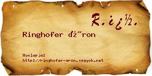 Ringhofer Áron névjegykártya